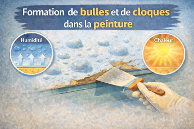 Formation de bulles et de cloques dans la peinture