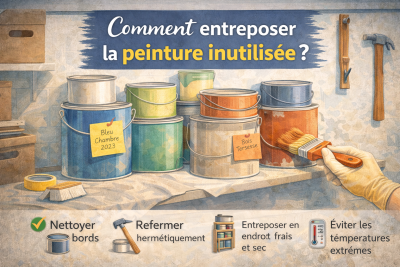 Comment entreposer la peinture inutilisée?