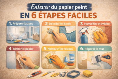 Enlever du papier peint en 6 étapes faciles